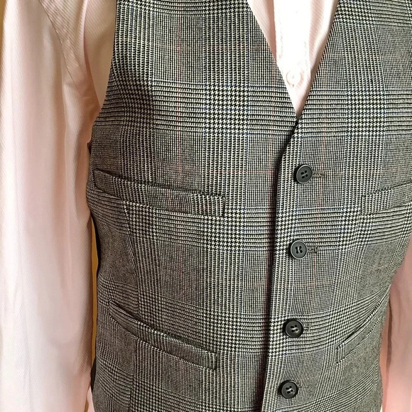 VINTAGE Plaid Menswear Wool Vest Size S Eclectic Grandpa Style - Picture 5 of 15